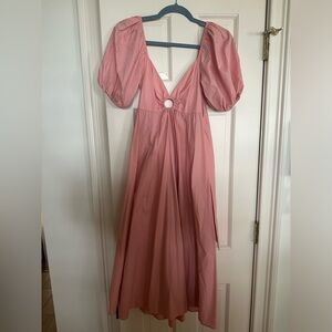 Women's O-Ring Puff Sleeve Midi Dress - Abercrombie and Fitch